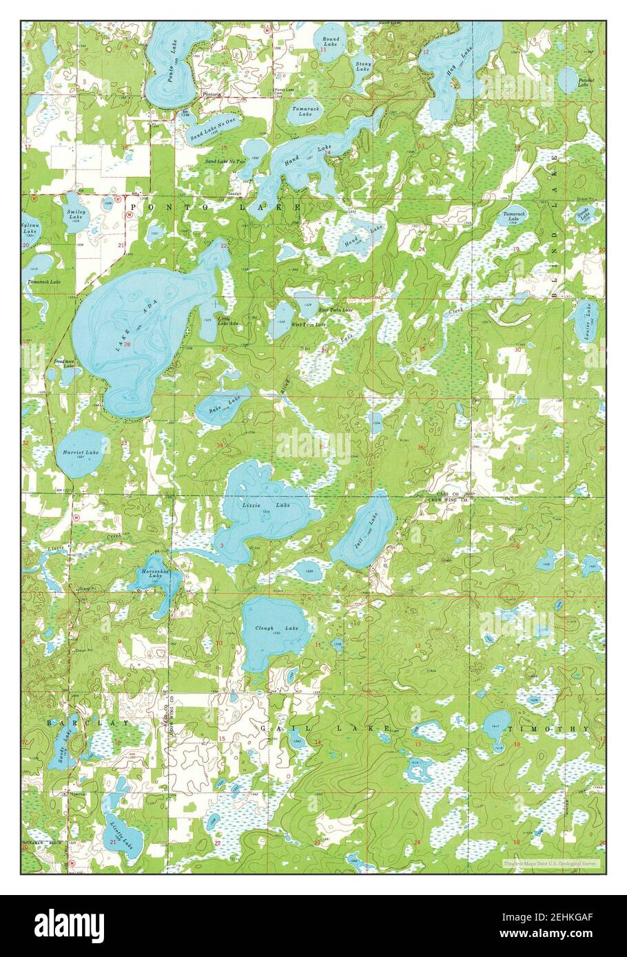 Lake Ada, Minnesota, map 1971, 124000, United States of America by