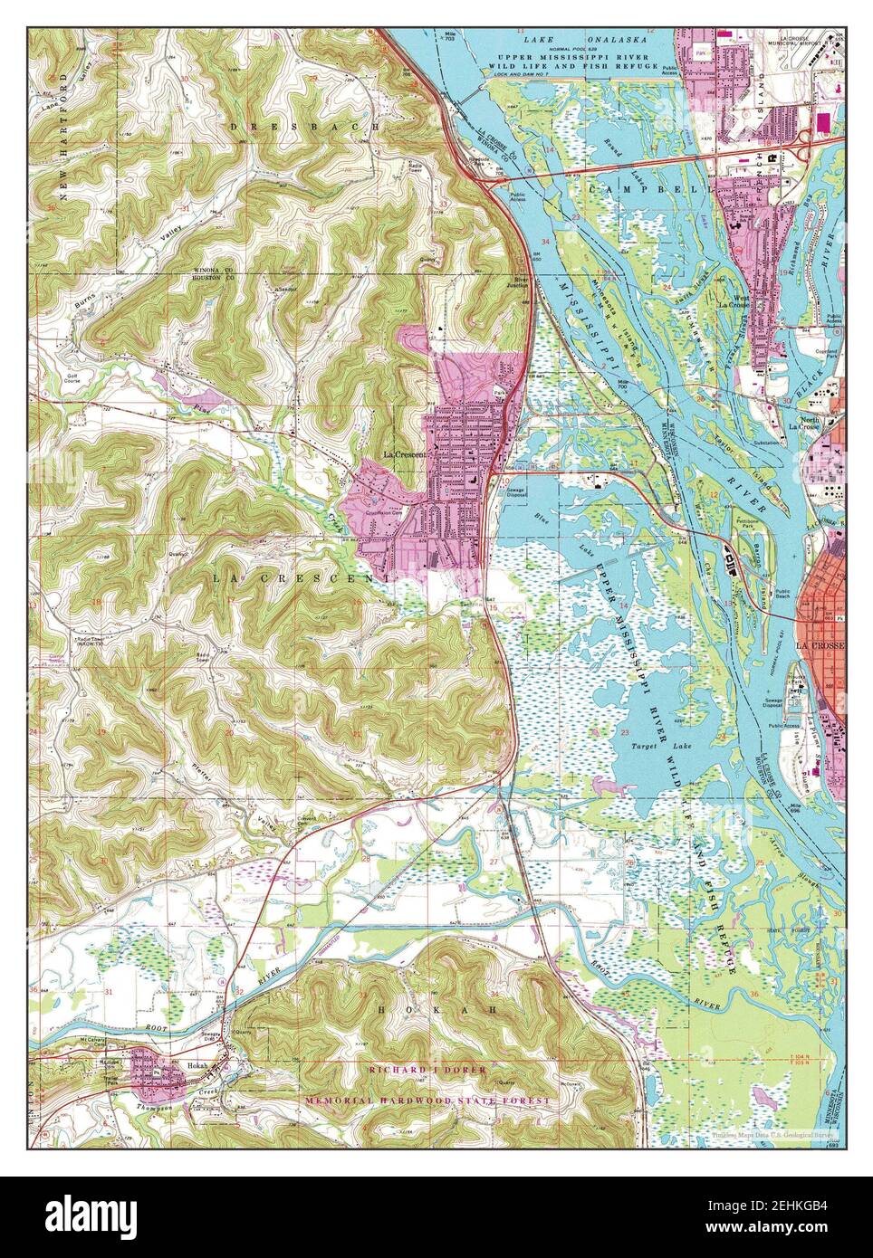 La Crescent, Minnesota, map 1991, 124000, United States of America by
