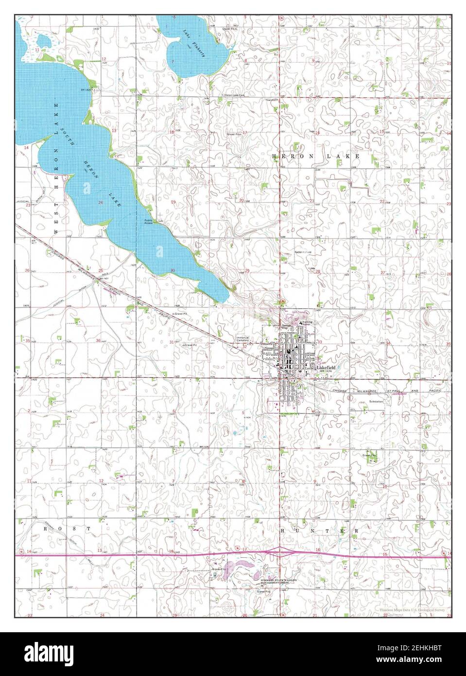 Lakefield, Minnesota, map 1970, 124000, United States of America by