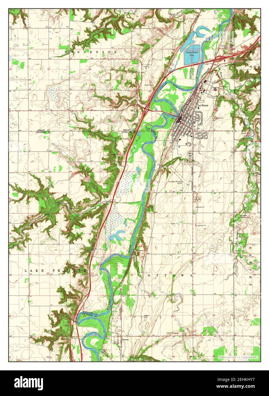 Le Sueur Mn Map Le Sueur, Minnesota, Map 1965, 1:24000, United States Of America By  Timeless Maps, Data U.s. Geological Survey Stock Photo - Alamy
