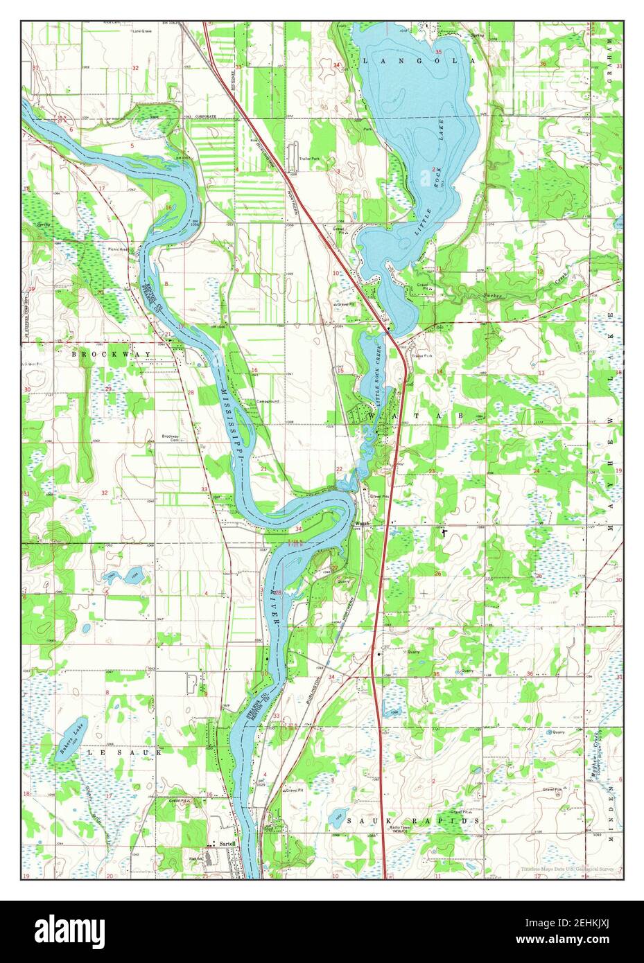 Little Rock Lake, Minnesota, map 1974, 124000, United States of