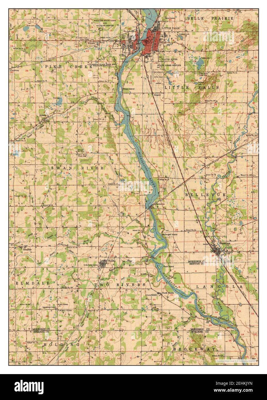 Little Falls, Minnesota, map 1950, 162500, United States of America by