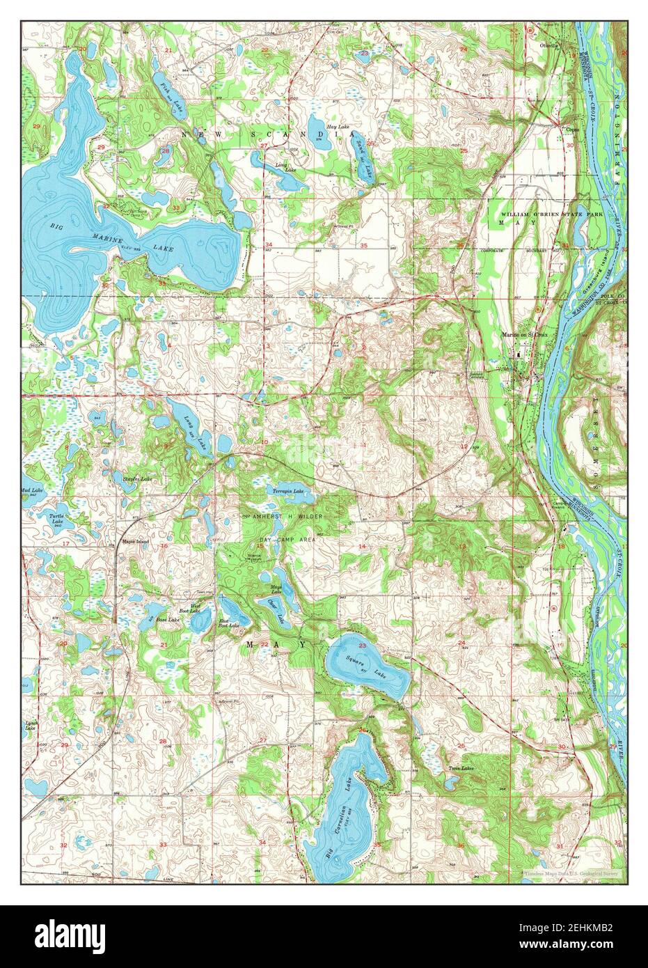 Marine on St Croix, Minnesota, map 1967, 124000, United States of