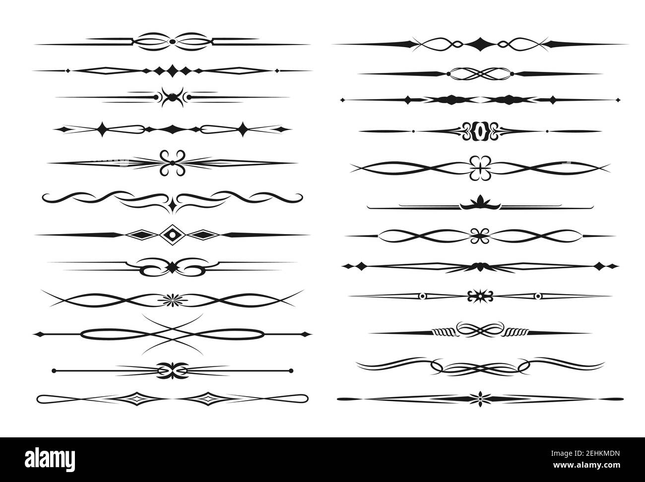 Elegant Swirl Dividing Lines Vintage Line Elegant Divider Or