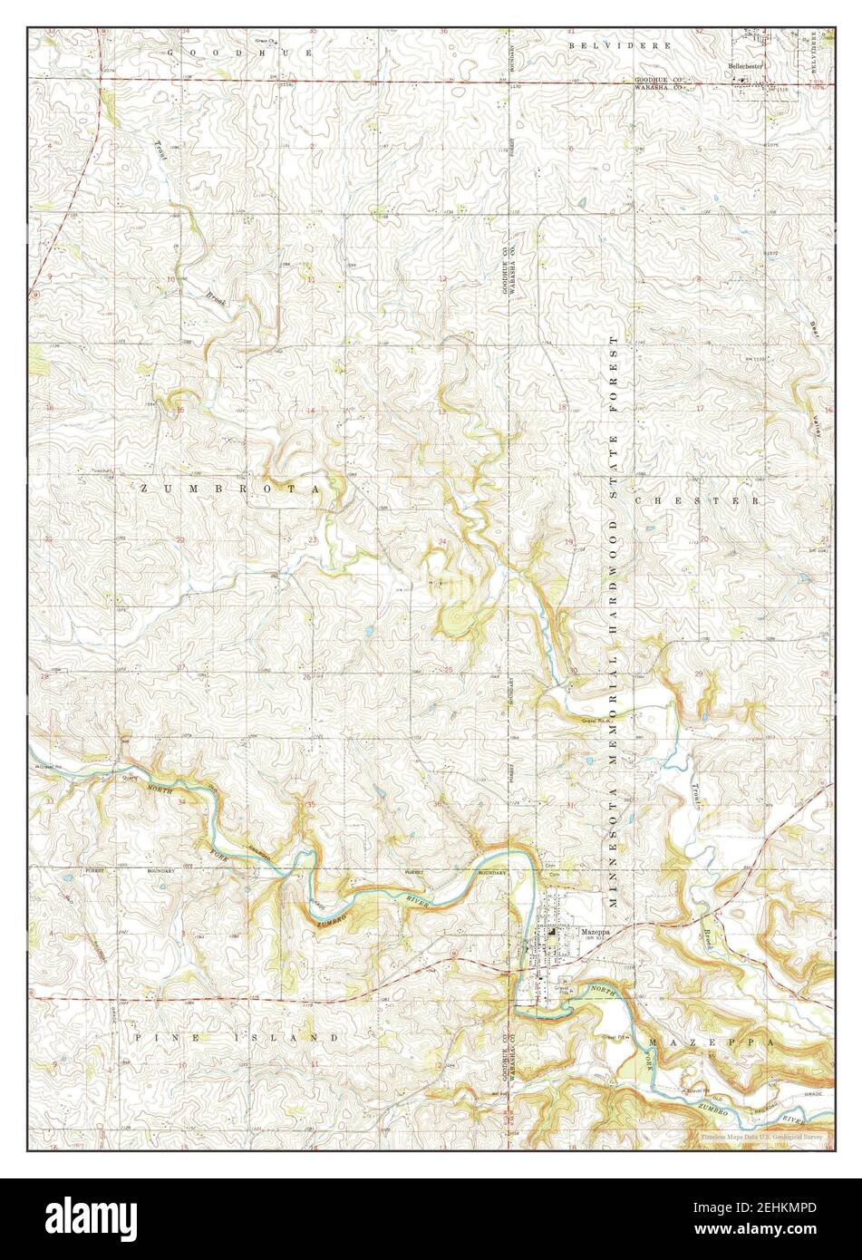 Mazeppa, Minnesota, map 1968, 124000, United States of America by Timeless Maps, data U.S