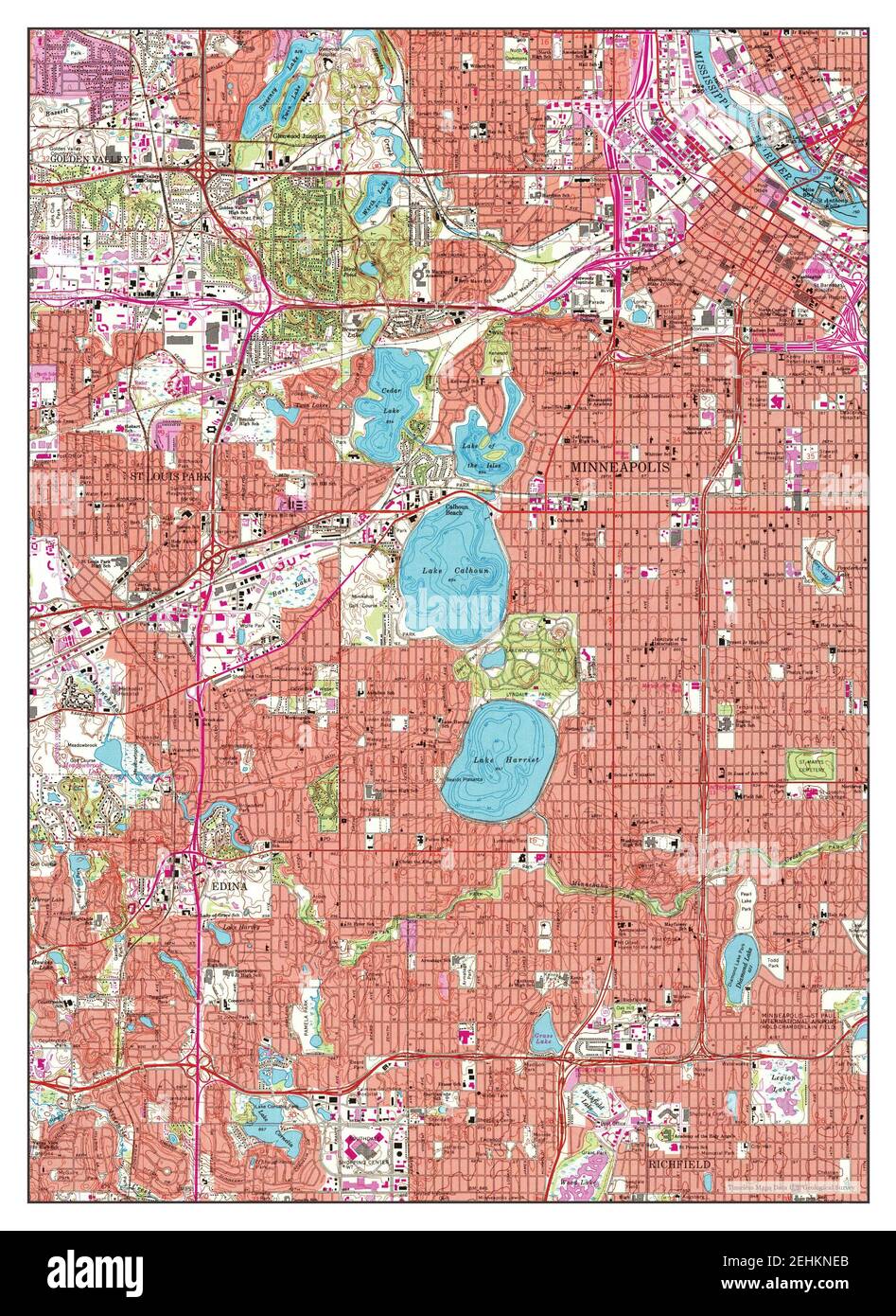 St Paul, Minnesota, map 1896, 1:62500, United States of America by Timeless  Maps, data U.S. Geological Survey Stock Photo - Alamy