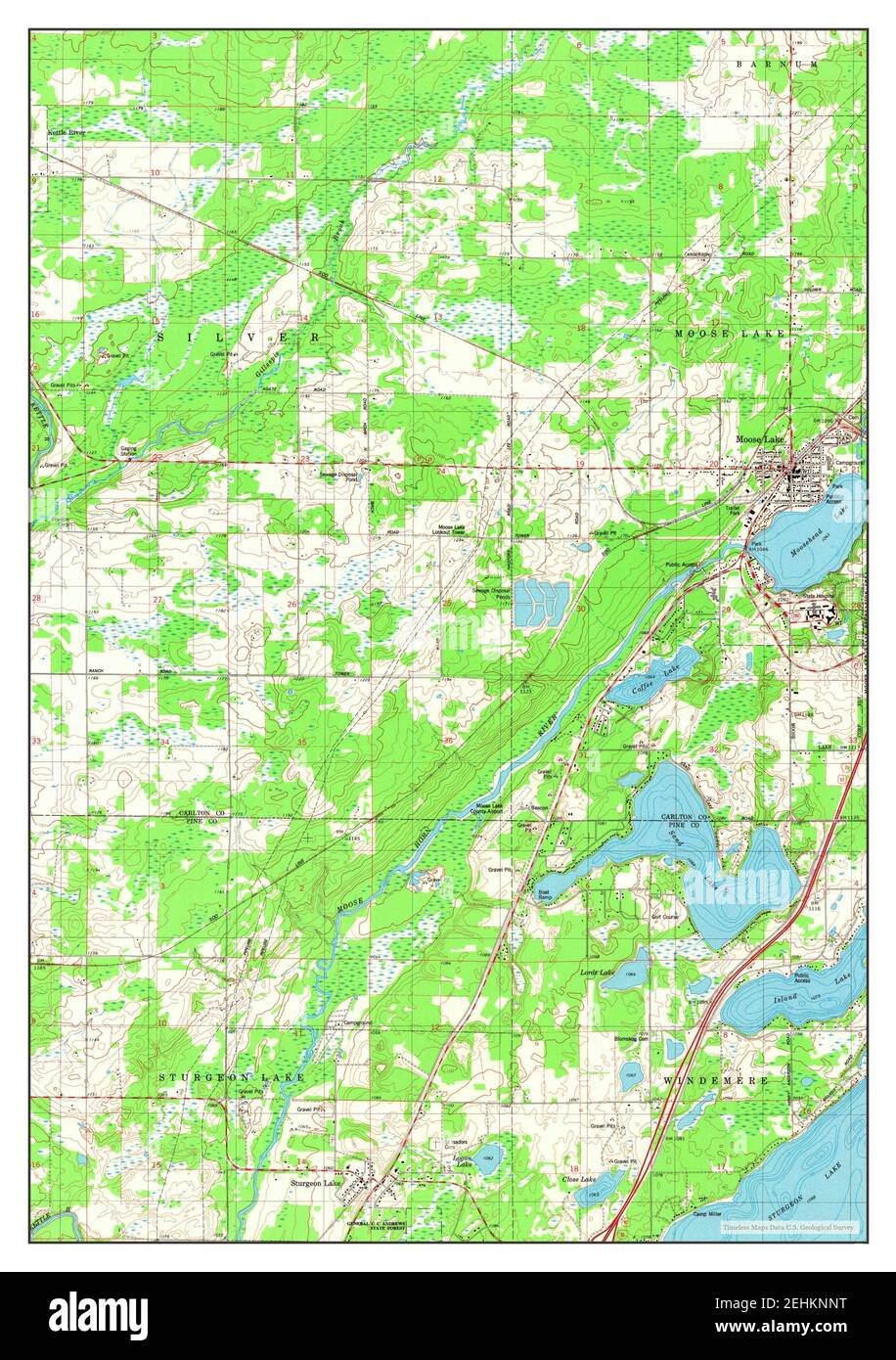 Moose Lake, Minnesota, map 1981, 124000, United States of America by