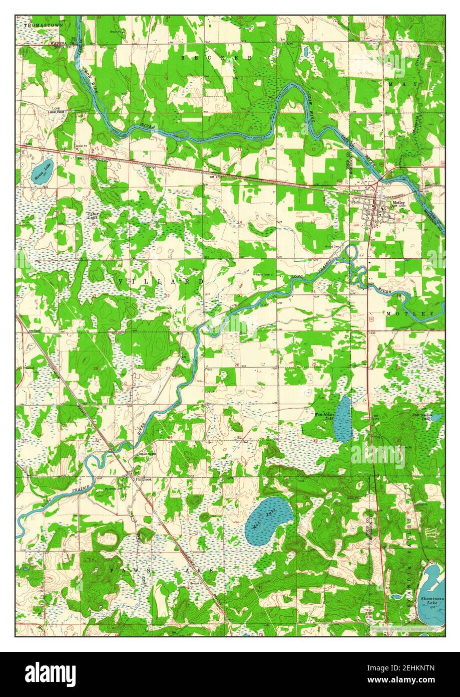 Motley, Minnesota, map 1963, 124000, United States of America by