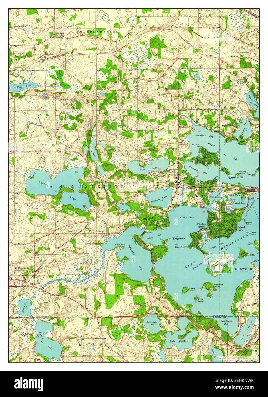 Mound, Minnesota, map 1958, 124000, United States of America by