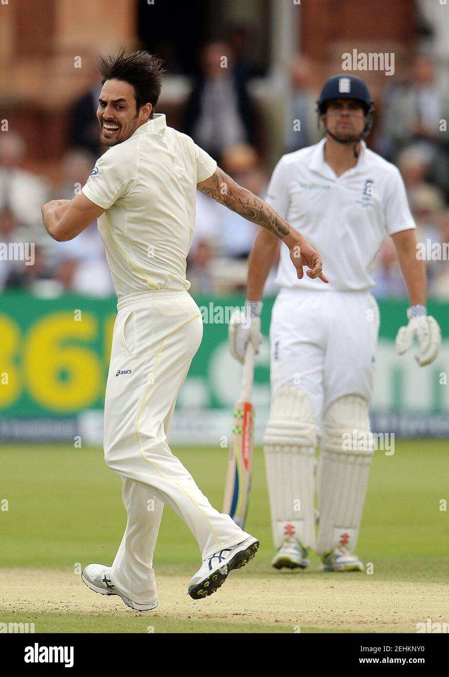Cricket - England v Australia - Investec Ashes Test Series Second Test - Lord?s - 17/7/15 Australia's Mitchell Johnson celebrates after dismissing England's Joe Root (not pictured) Reuters / Philip Brown Livepic Stock Photo