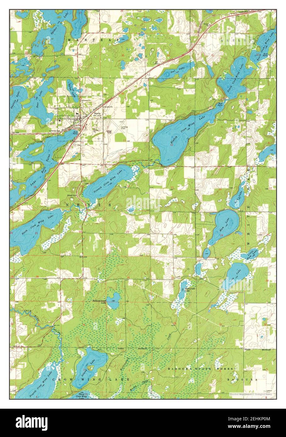 Nevis, Minnesota, map 1970, 124000, United States of America by