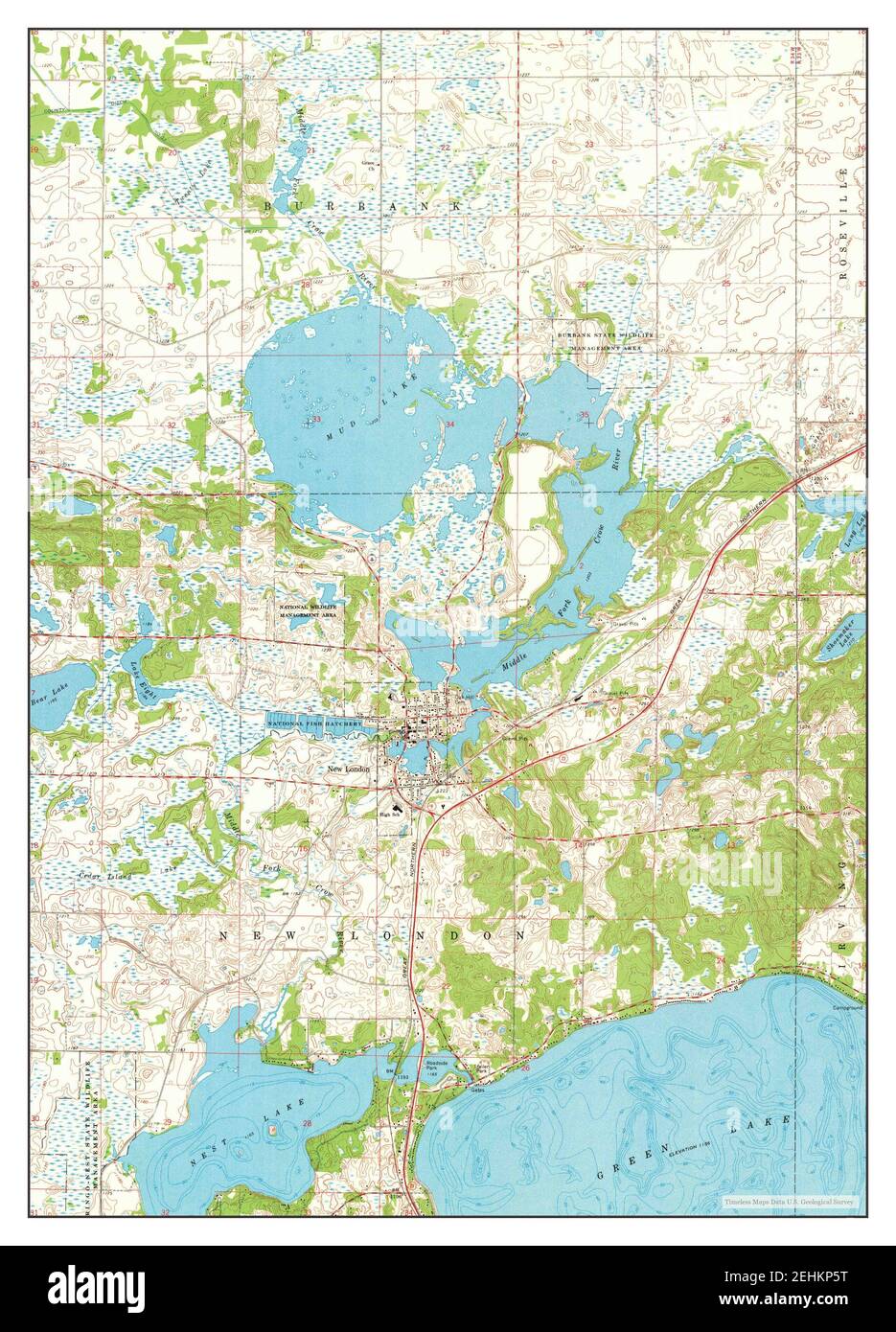 New London, Minnesota, map 1967, 124000, United States of America by