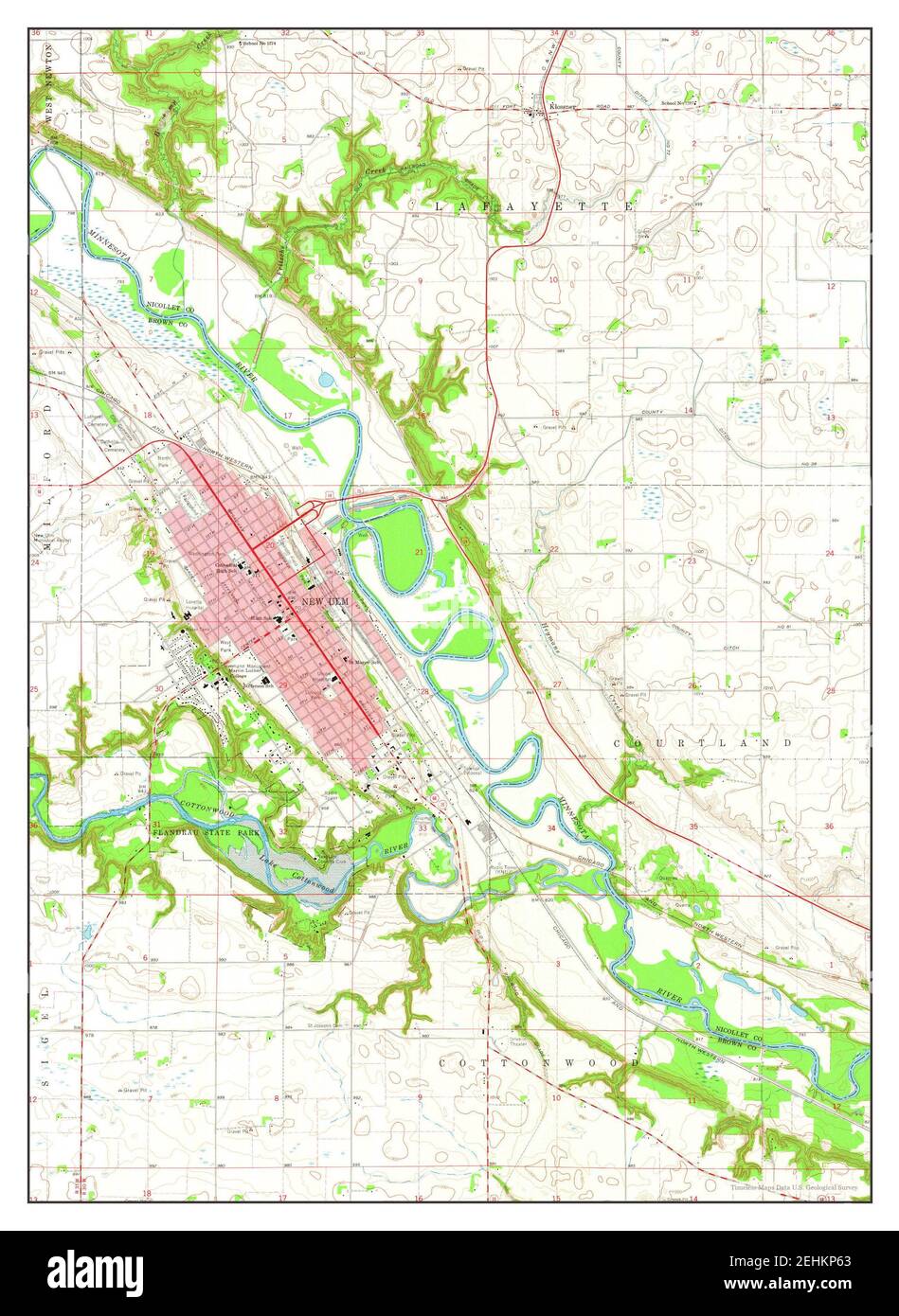 New Ulm, Minnesota, map 1964, 124000, United States of America by