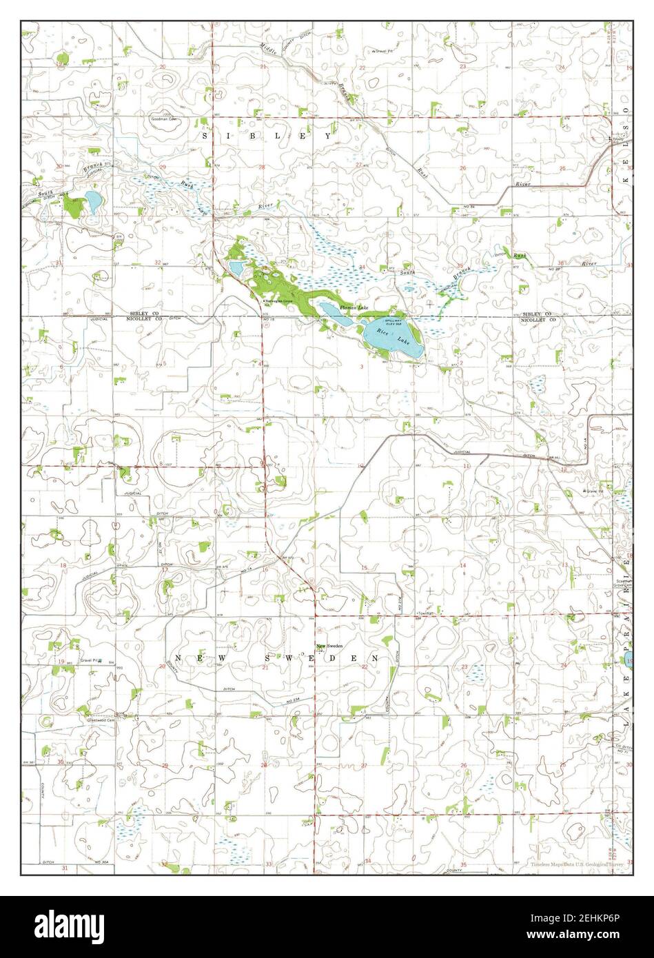 New Sweden, Minnesota, map 1965, 124000, United States of America by