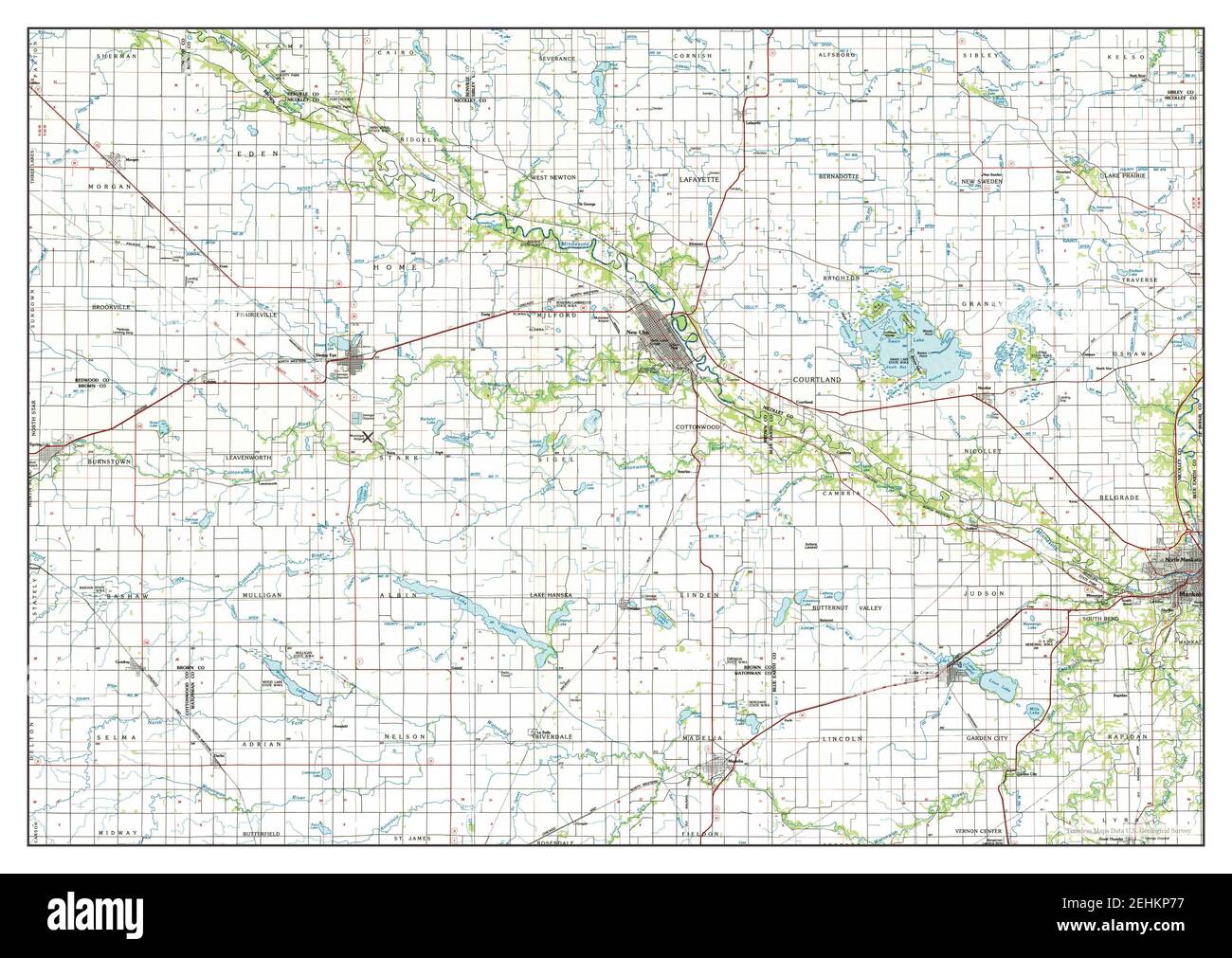 New Ulm, Minnesota, map 1986, 1100000, United States of America by