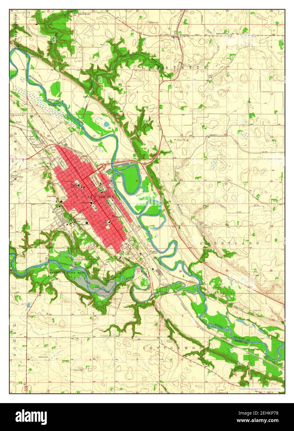 New Ulm, Minnesota, map 1964, 124000, United States of America by