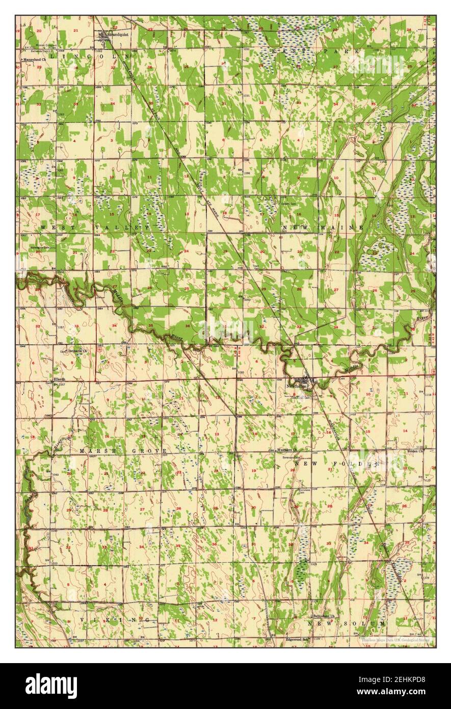 Newfolden, Minnesota, map 1957, 162500, United States of America by
