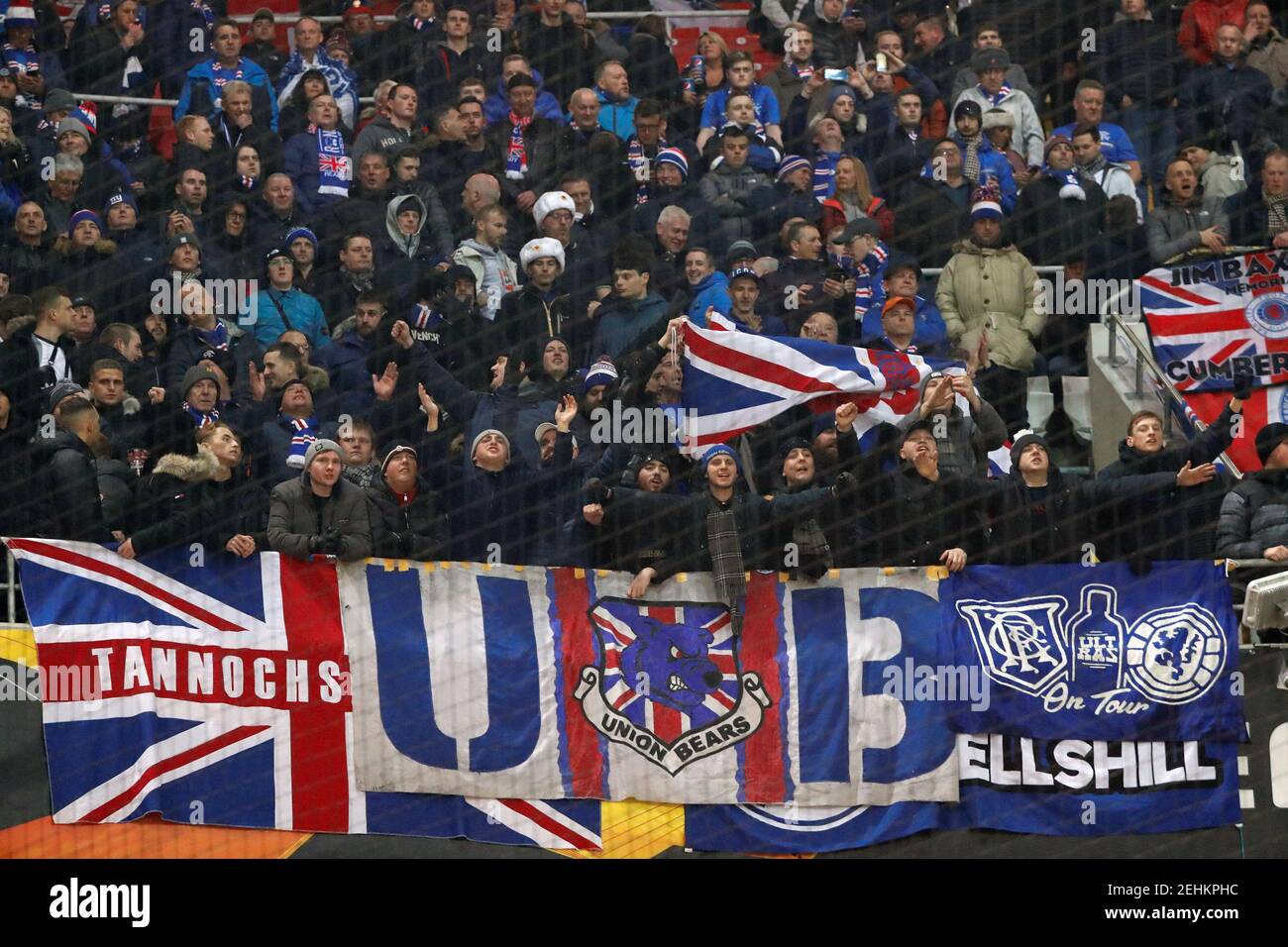 Soccer Football - Europa League - Group Stage - Group G - Spartak Moscow v Rangers - Spartak Stadium, Moscow, Russia - November 8, 2018  Rangers fans inside the stadium before the match   REUTERS/Sergei Karpukhin Stock Photo