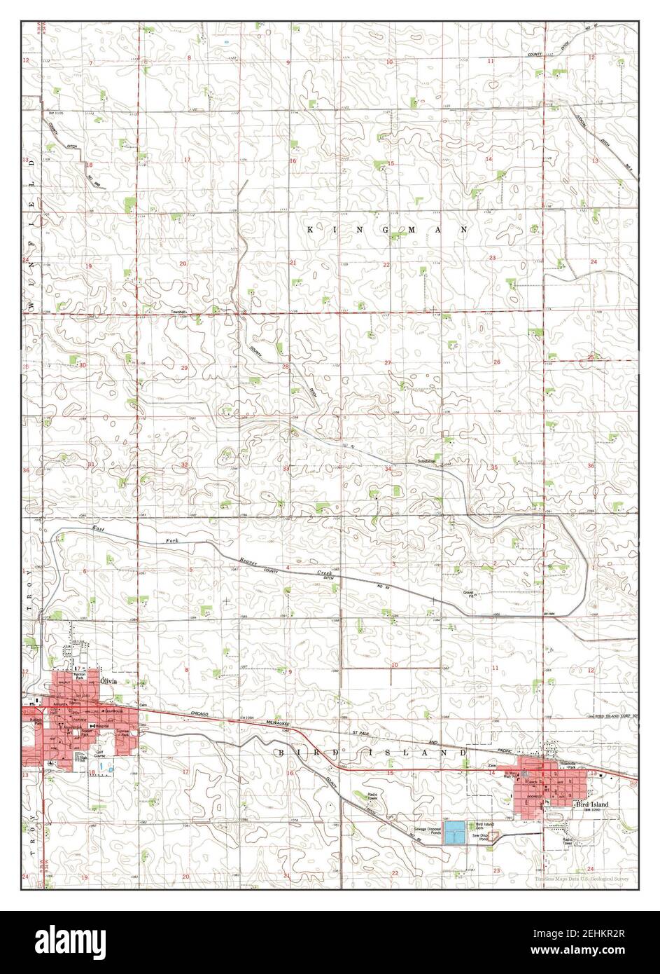 Olivia, Minnesota, map 1982, 124000, United States of America by