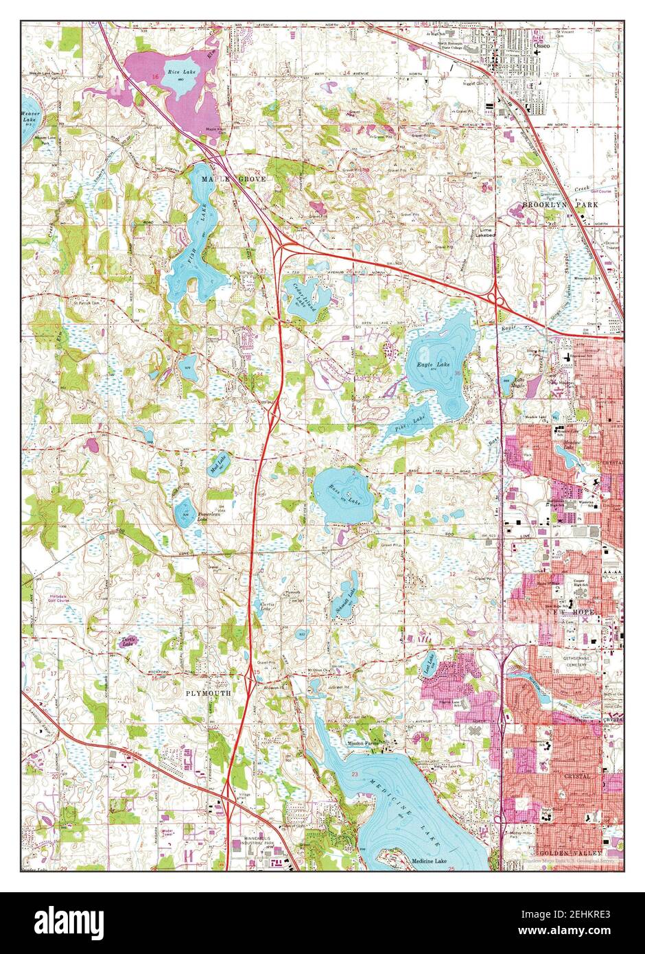 Osseo, Minnesota, map 1967, 124000, United States of America by