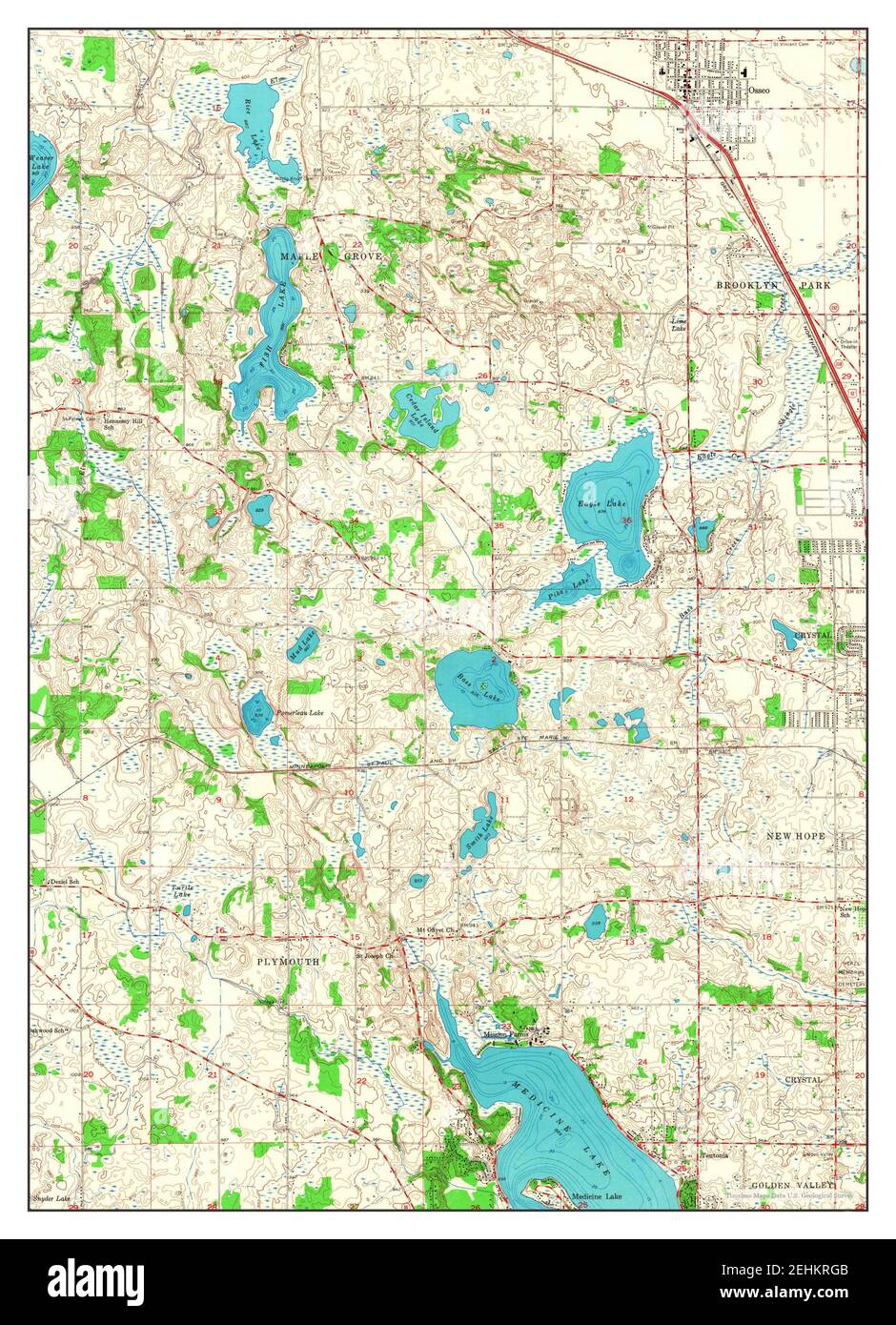Osseo, Minnesota, map 1955, 124000, United States of America by