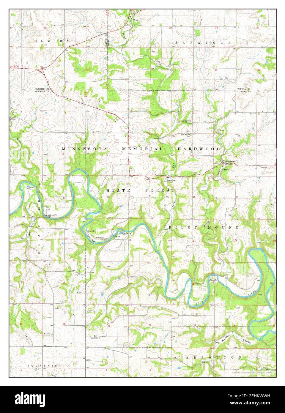 Pilot Mound, Minnesota, map 1974, 124000, United States of America by
