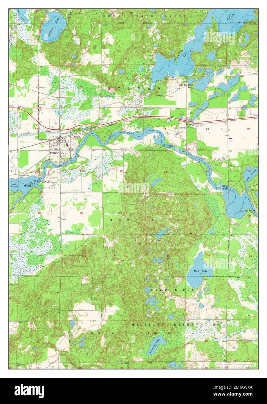 Pillager, Minnesota, map 1954, 124000, United States of America by