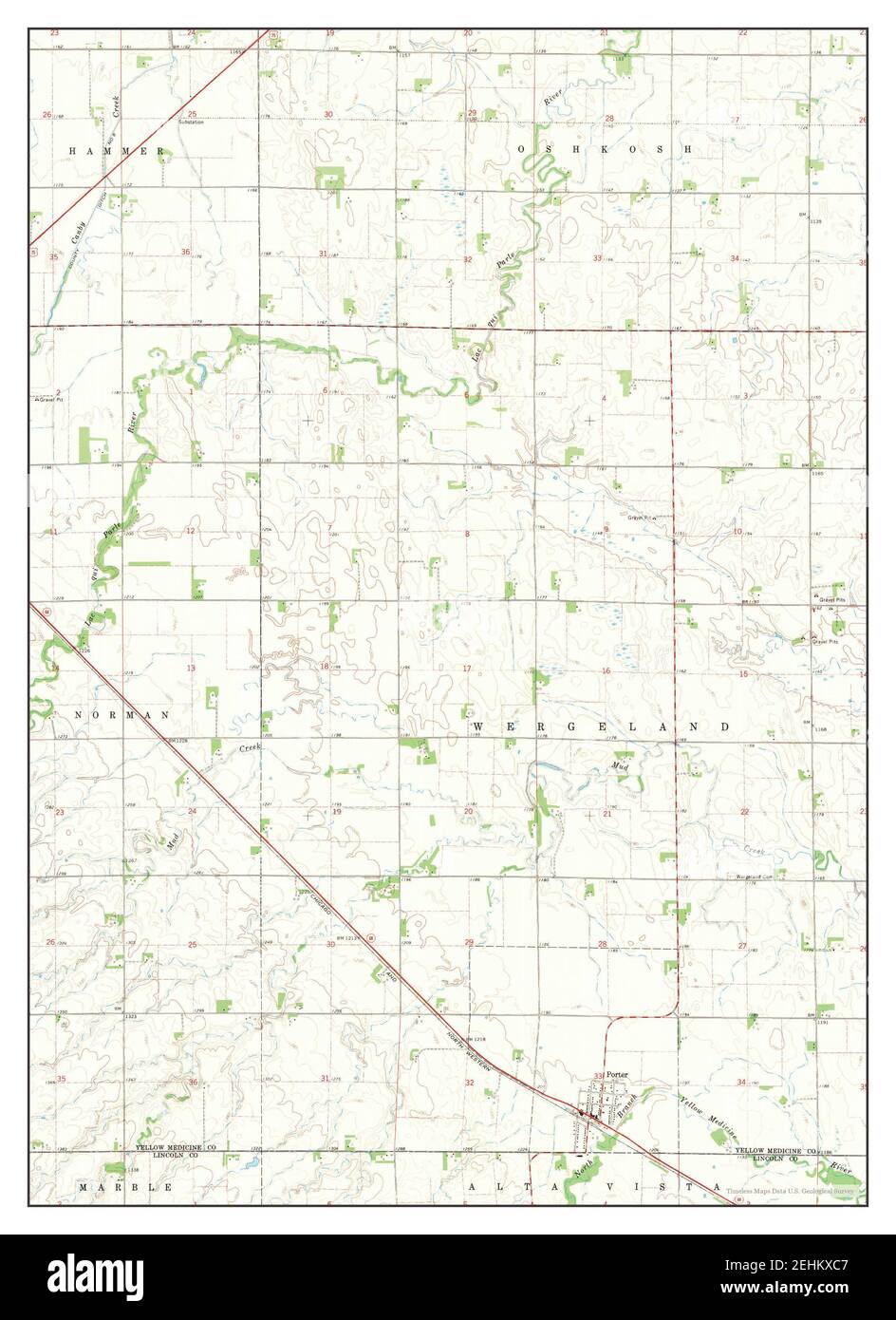 Porter, Minnesota, map 1967, 124000, United States of America by Timeless Maps, data U.S