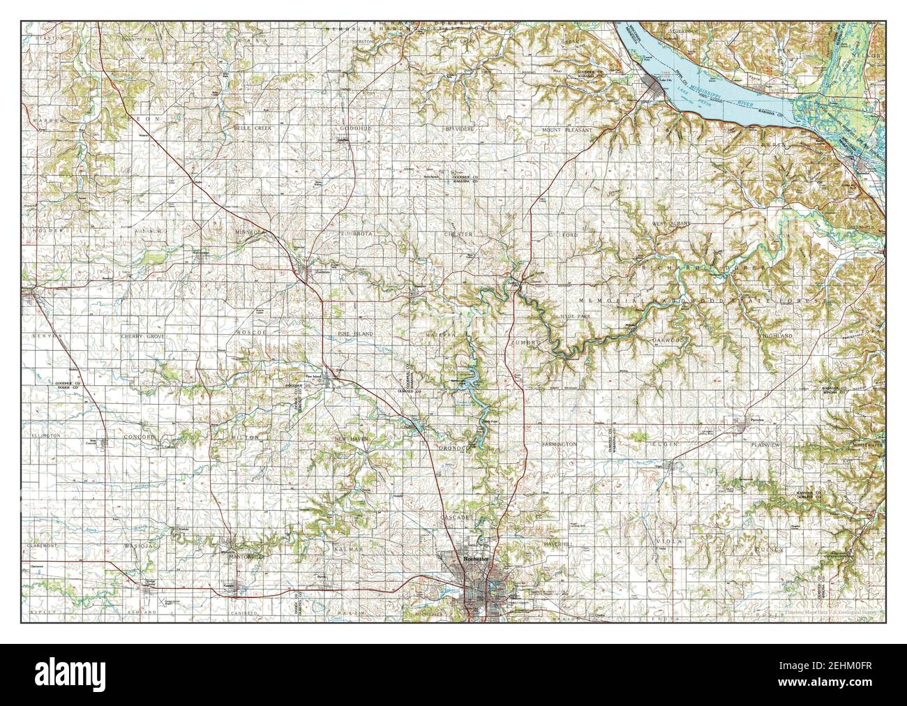 Rochester, Minnesota, map 1989, 1100000, United States of America by