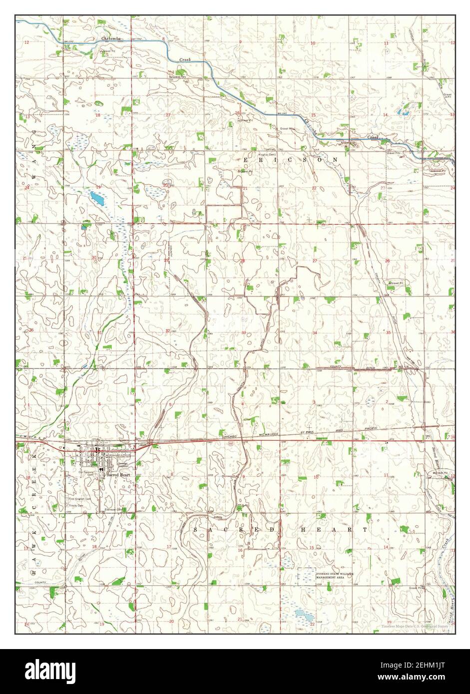 Sacred Heart, Minnesota, map 1965, 124000, United States of America by