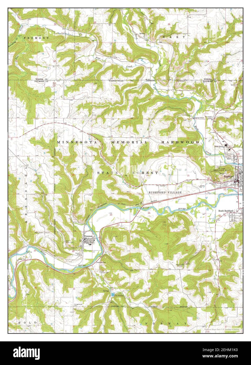 Rushford West, Minnesota, map 1974, 124000, United States of America