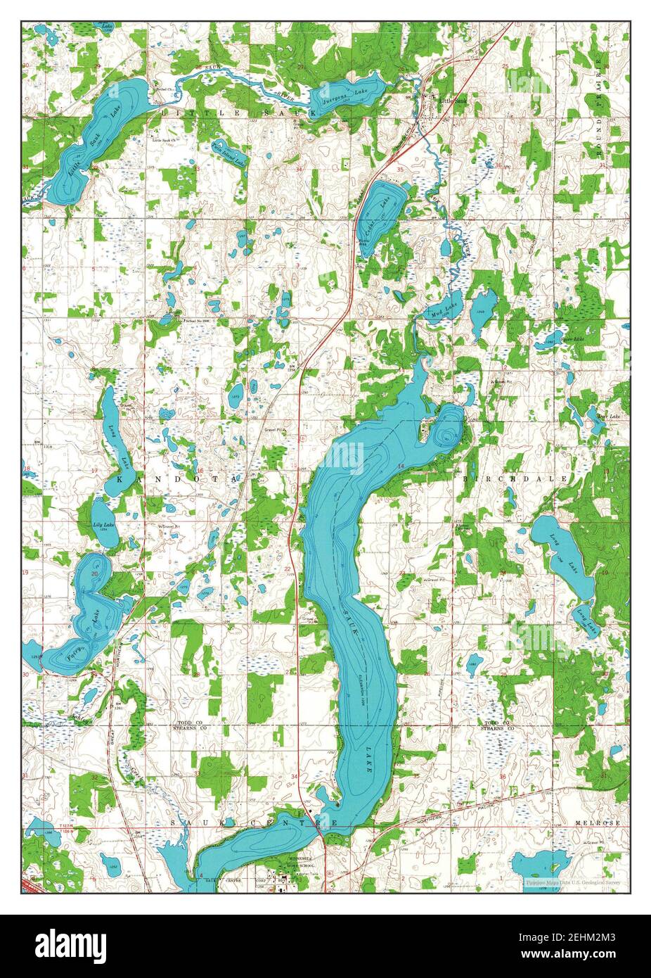 Sauk Lake, Minnesota, map 1966, 124000, United States of America by