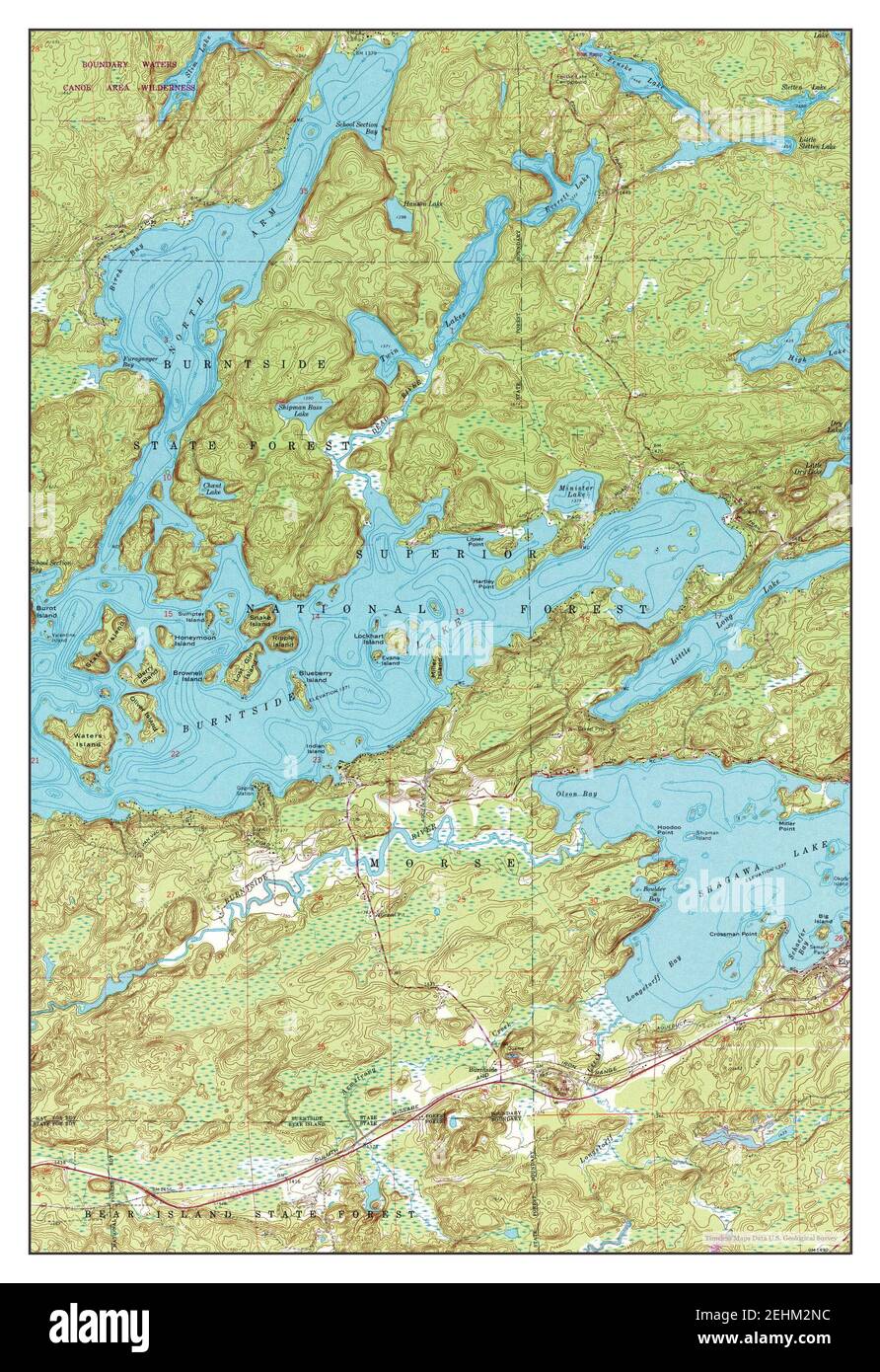 Shagawa Lake, Minnesota, map 1965, 124000, United States of America by