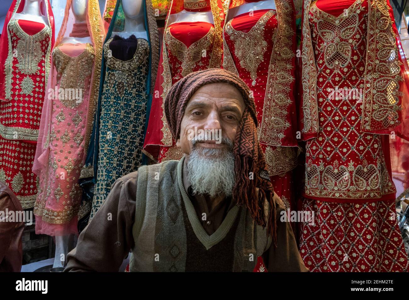 Shopkeeper, Hussain Aghai Bazar, Multan, Punjab, Pakistan Stock Photo