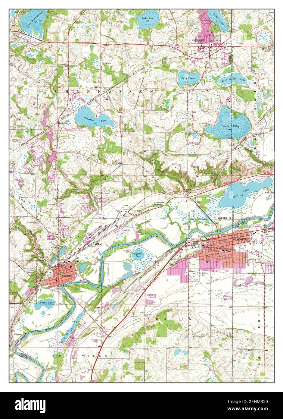 Shakopee, Minnesota, map 1958, 124000, United States of America by