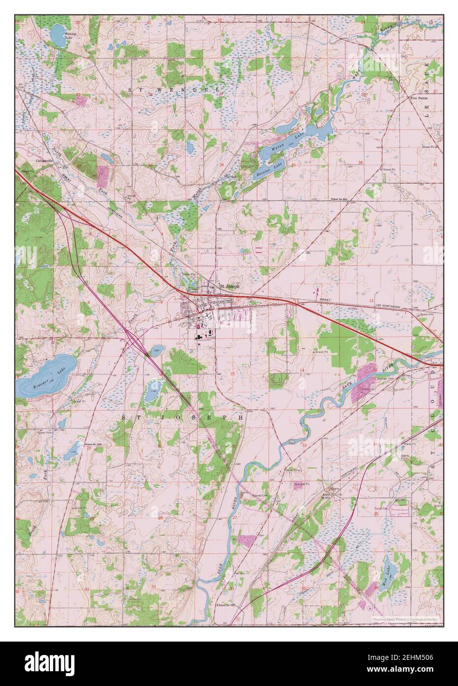 St Joseph Mn Map St Joseph, Minnesota, Map 1965, 1:24000, United States Of America By  Timeless Maps, Data U.s. Geological Survey Stock Photo - Alamy