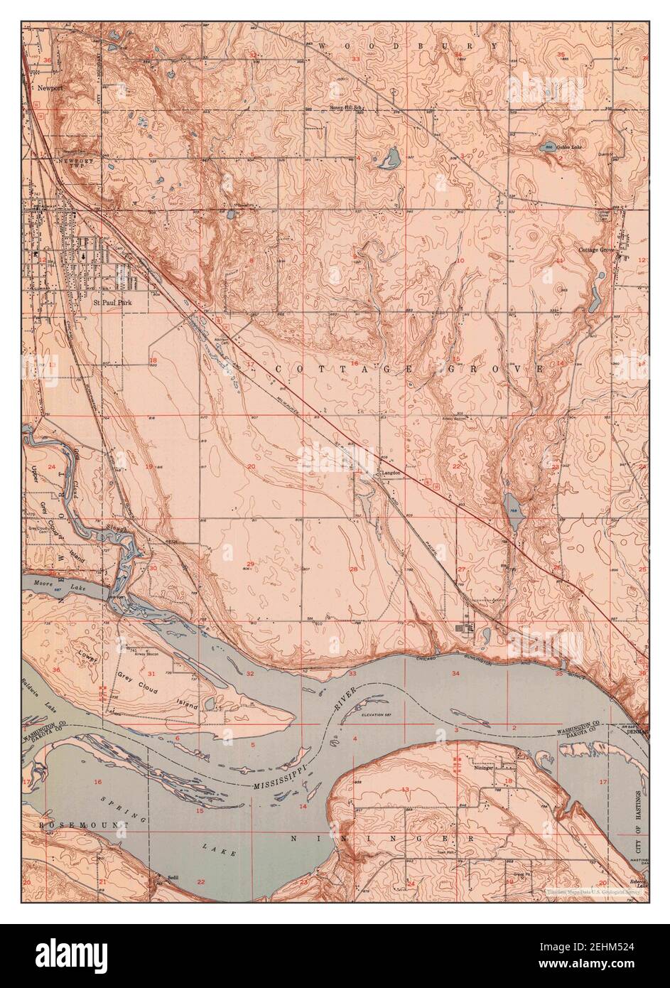 St Paul Park, Minnesota, map 1950, 1:24000, United States of America by  Timeless Maps, data U.S. Geological Survey Stock Photo - Alamy