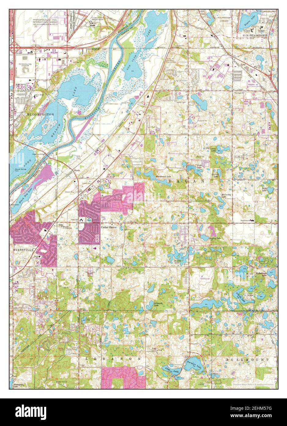 St Paul, Minnesota, map 1896, 1:62500, United States of America by Timeless  Maps, data U.S. Geological Survey Stock Photo - Alamy