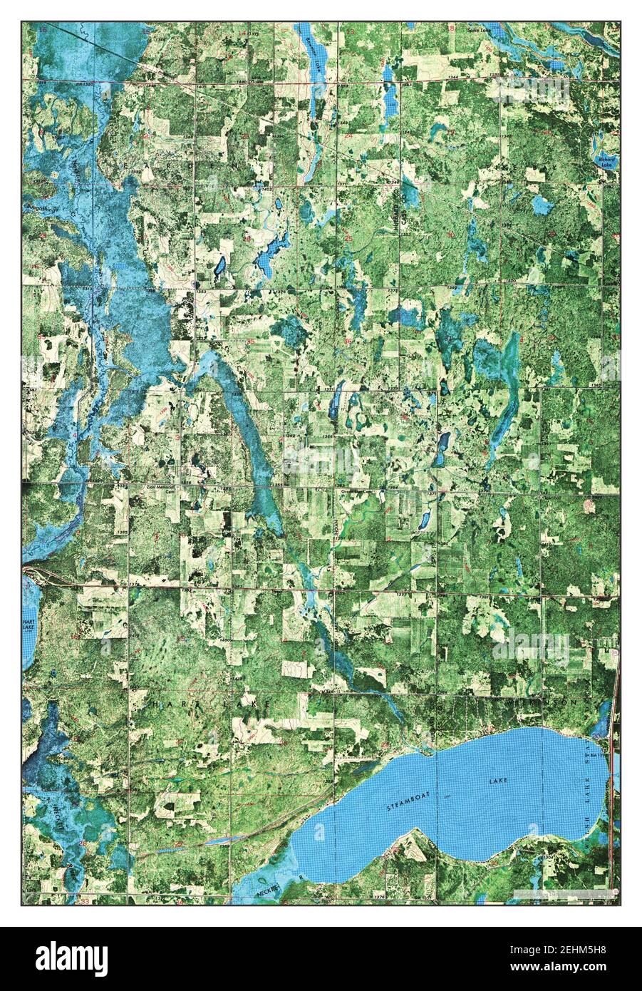 Steamboat Lake, Minnesota, map 1972, 124000, United States of America
