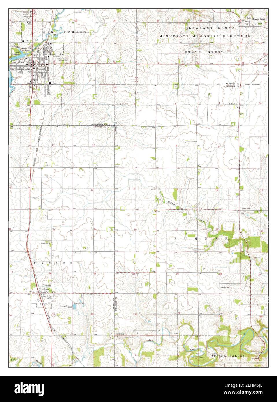Stewartville, Minnesota, map 1974, 124000, United States of America by