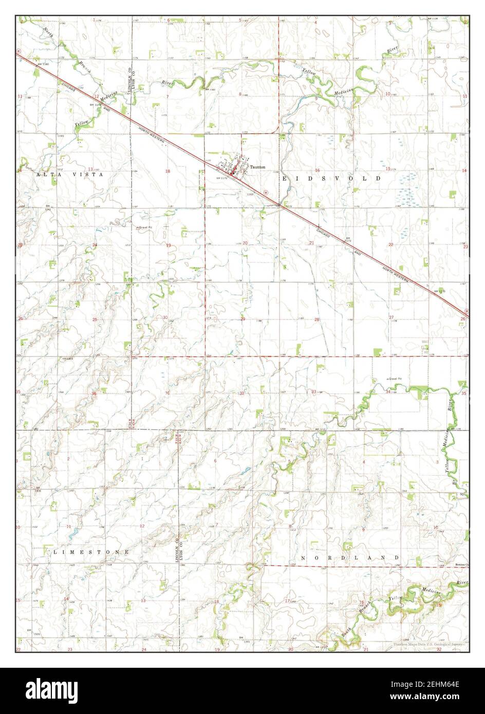 Taunton, Minnesota, map 1967, 124000, United States of America by Timeless Maps, data U.S