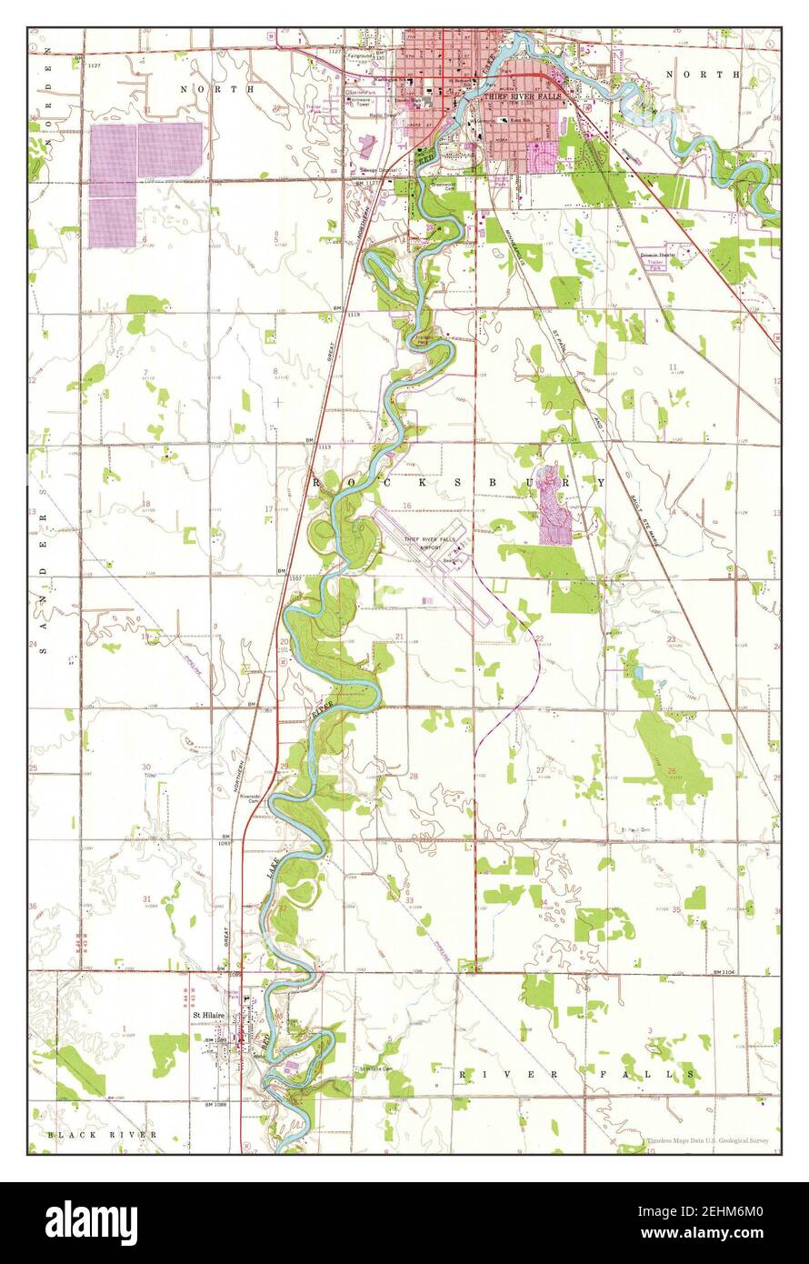 Thief River Falls, Minnesota, map 1959, 124000, United States of America by Timeless Maps, data