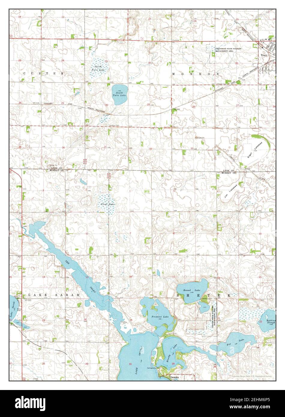 Tracy West, Minnesota, map 1967, 1:24000, United States of America by ...