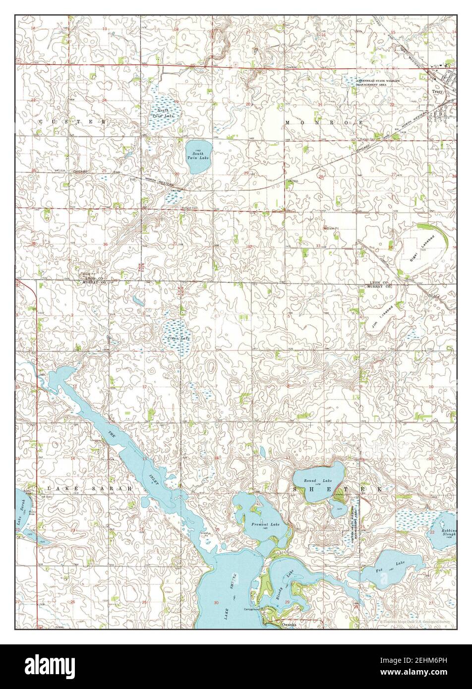 Tracy West, Minnesota, map 1967, 1:24000, United States of America by Timeless Maps, data U.S. Geological Survey Stock Photo