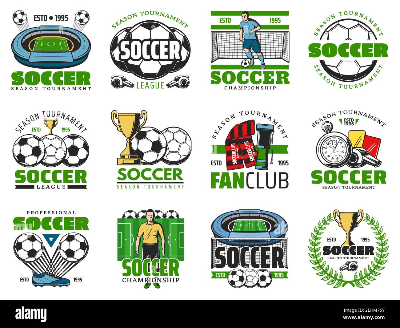 Soccer Ball And Winner Cup Icon For Football Sport Game Design. Soccer 