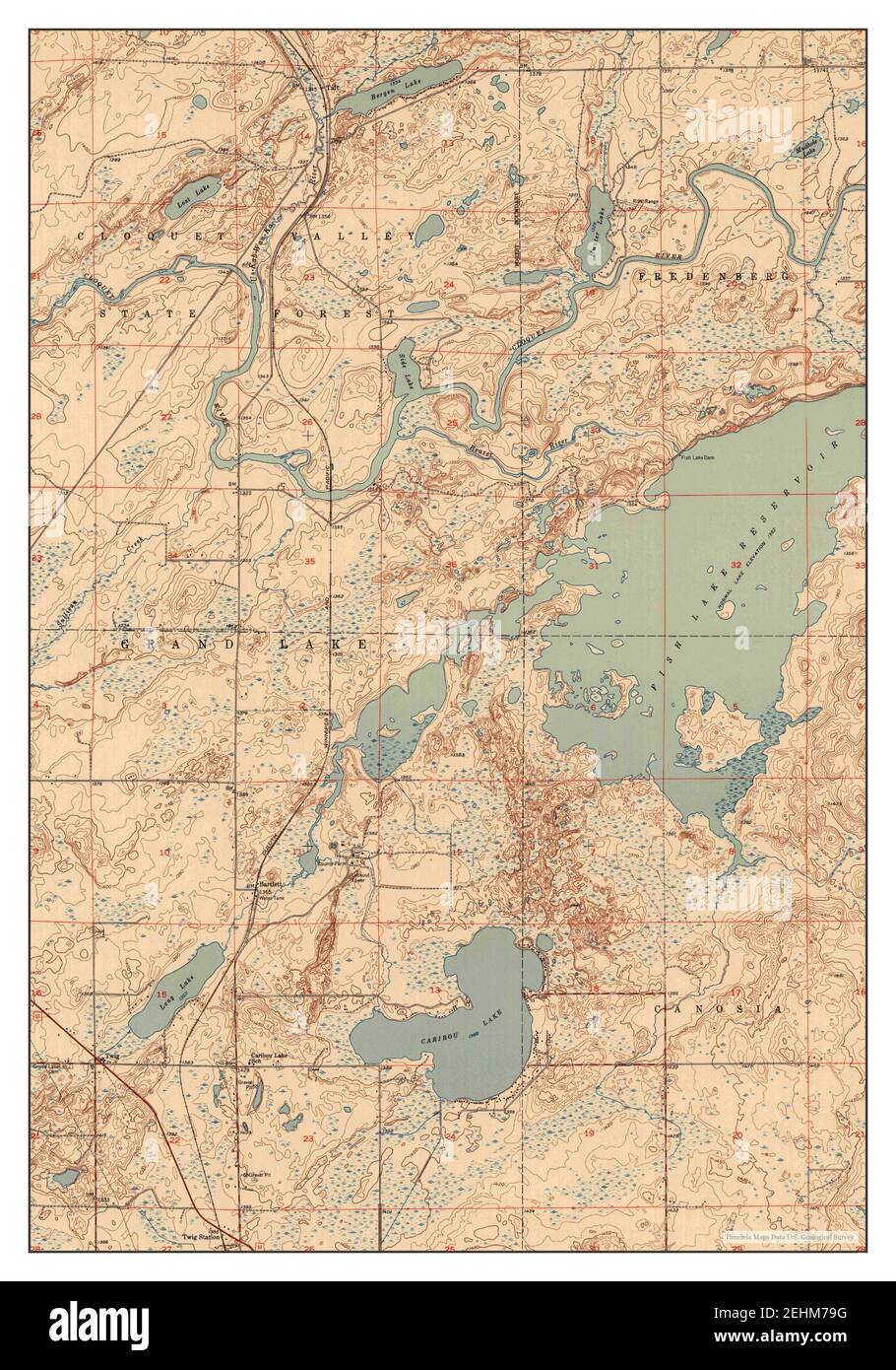 Twig, Minnesota, map 1953, 124000, United States of America by