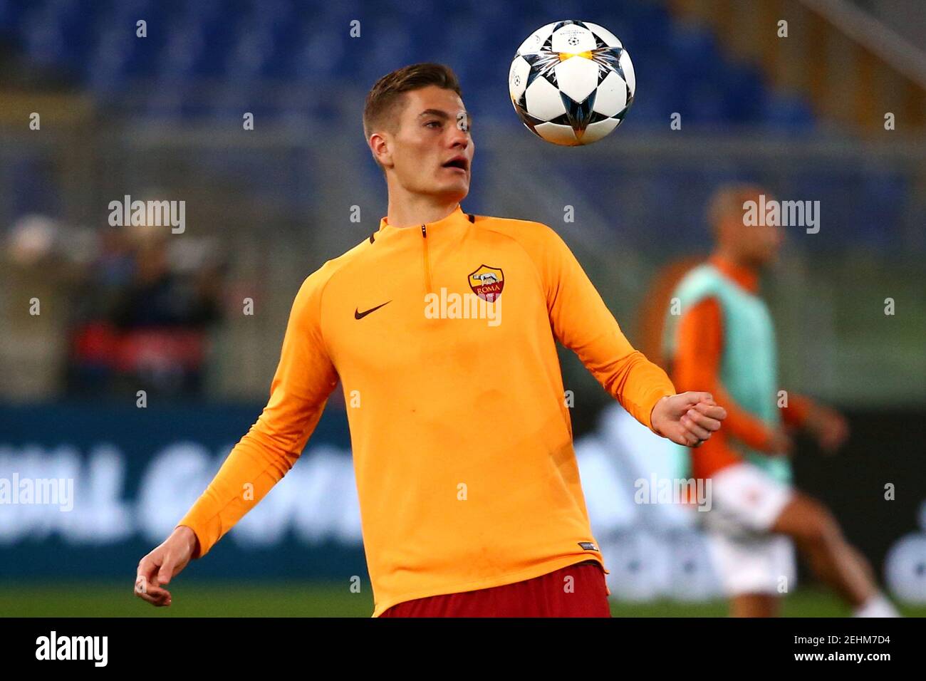 Soccer Football - Champions League Round of 16 Second Leg - AS Roma vs Shakhtar Donetsk - Stadio Olimpico, Rome, Italy - March 13, 2018   Roma's Patrik Schick warms up before the match    REUTERS/Alessandro Bianchi Stock Photo