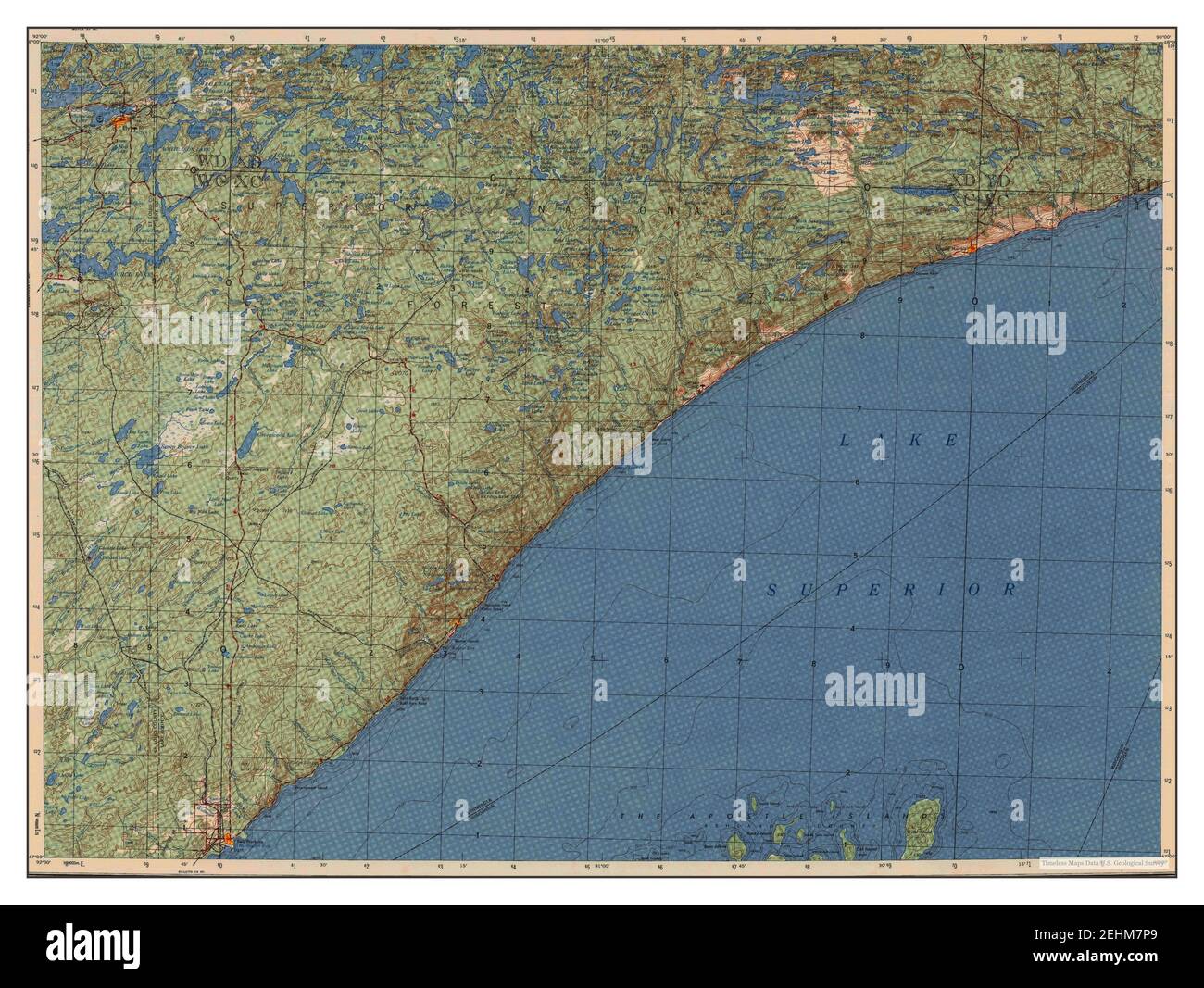 Two Harbors, Minnesota, map 1957, 1250000, United States of America by