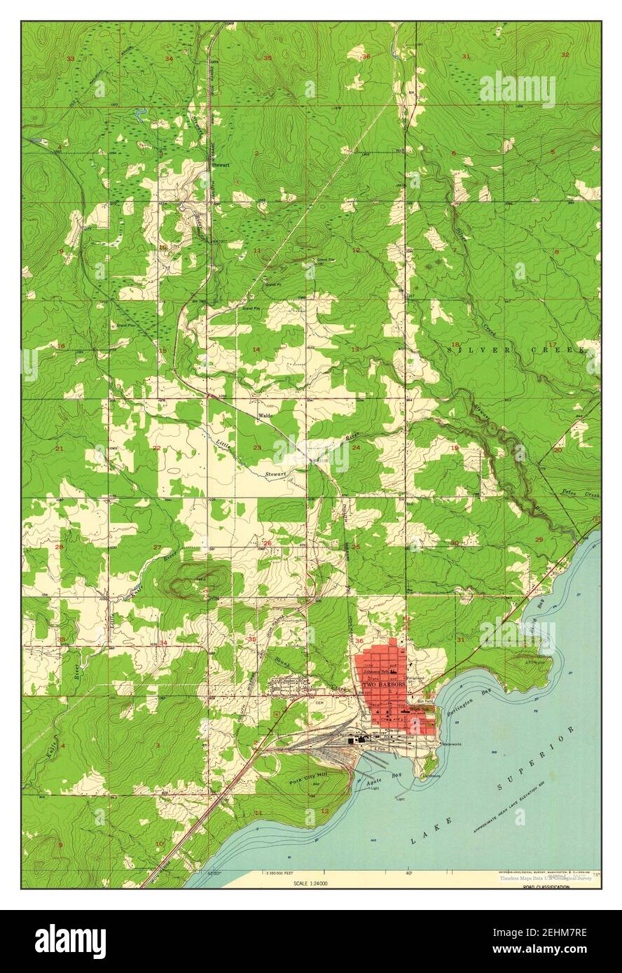 Two Harbors, Minnesota, map 1957, 124000, United States of America by