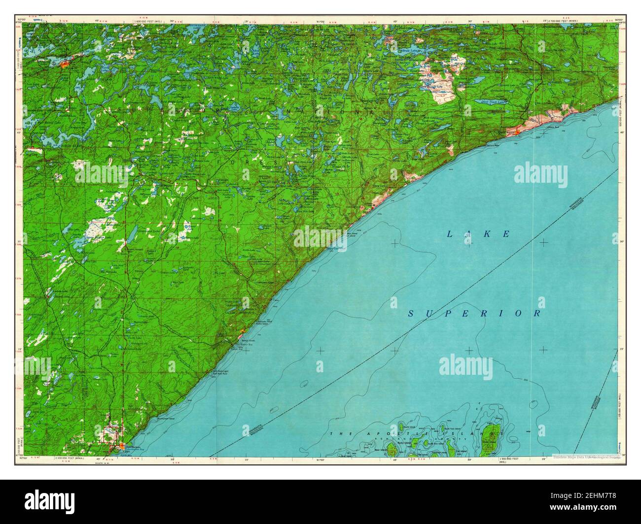 Two Harbors, Minnesota, map 1964, 1250000, United States of America by